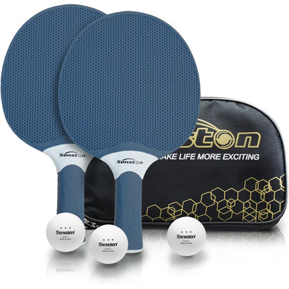 Senston Table Tennis Rackets Set, Professional Table Tennis Racket with 3 Balls, Composite Rubber Ping Pong Paddle Set