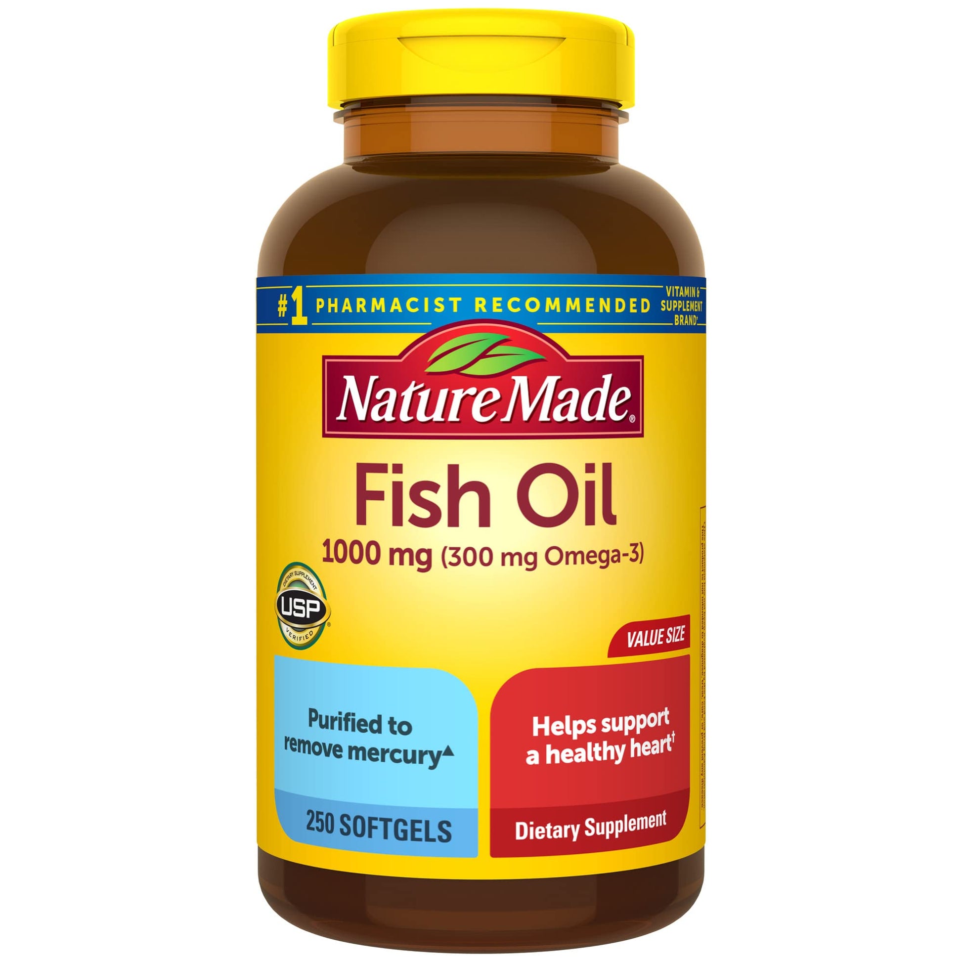 Buy now Nature Made Fish Oil Omega 3 Supplements, 1000mg Softgels, Omega 3 Fish Oil for Healthy Heart Support, 250 Softgels, 125 Day Supply at indiglob india