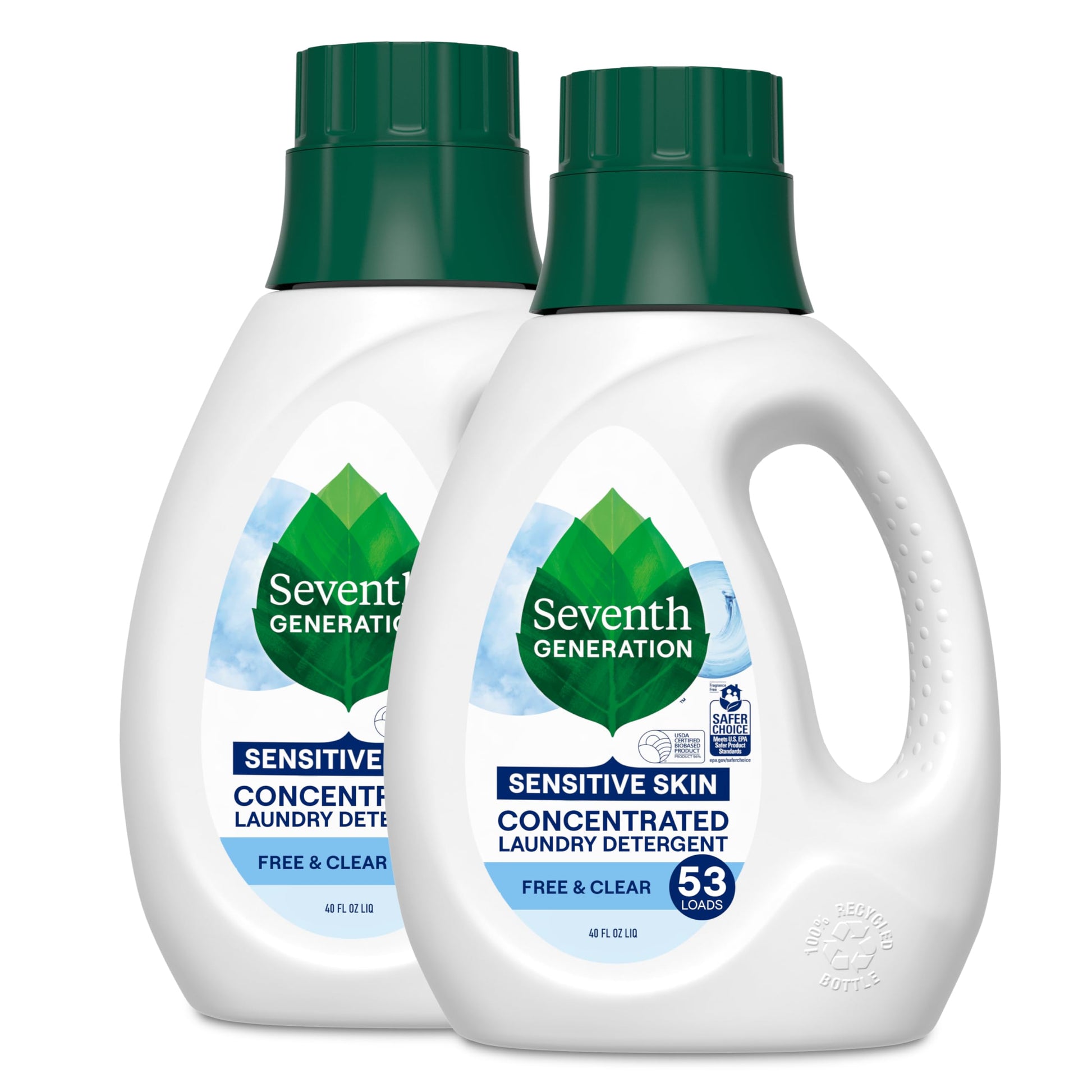Buy now Seventh Generation Concentrated Laundry Detergent Liquid Free & Clear Fragrance Free 40 Fl Oz (Pack of 2) Free & Clear 40 Fl Oz (Pack of 2) at indiglob india