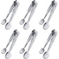 3PCS Mini Serving Tongs, 4Inch Rose Stainless Steel Sugar Cube Tongs, Sliver Small Ice Tong for Tea and Coffee Party, Appetizers, Desserts by Sunenlyst (Silver)