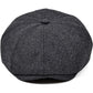 VOBOOM Men Wool Blend 8 Panel Newsboy Cap Herringbone Cabbie Flat Tweed Hat