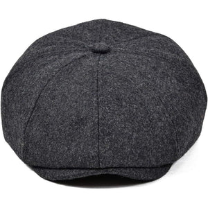 VOBOOM Men Wool Blend 8 Panel Newsboy Cap Herringbone Cabbie Flat Tweed Hat