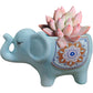 Cute Animal Elephant Shaped Ceramic Succulent Cactus Air Plant Flower Pots Planters-Plant Not Included (Pink&White)