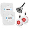 CallToU Wireless Caregiver Pager Smart Call System 2 SOS Call Buttons/Transmitters 2 Receivers Nurse Calling Alert Patient Help System for Home/Personal Attention Pager 500+Feet Plugin Receiver - white 2+2+1
