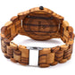 BEWELL ZS-W086B Wooden Watch Men Gifts Handmade Date Display Quartz Movement Analog Lightweight Wood Wrist Watches