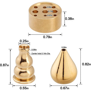 OIIKI Brass Incense Holder, Coil Incense Burner, Incense Stick Holder, Alloy Cone Ash Catcher for Indoor Outdoor Use (3 Styles)
