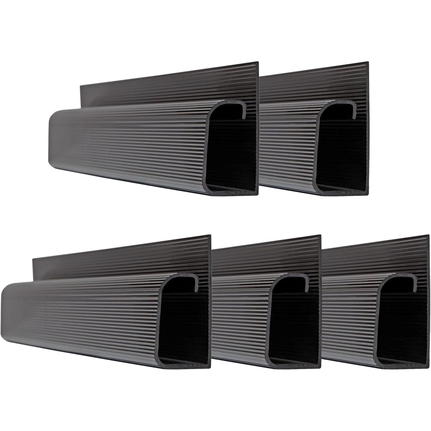 Cable Management Kit - 5-Pack 16-Inch J Channel Wire Organizers for Cords - Easy to Install Cord Hider Kit for Desk, Office, and Kitchen Use - Cable Management Under Desk by Simple Cord (Black)