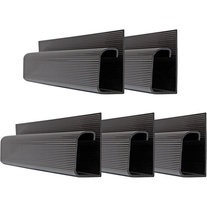 Cable Management Kit - 5-Pack 16-Inch J Channel Wire Organizers for Cords - Easy to Install Cord Hider Kit for Desk, Office, and Kitchen Use - Cable Management Under Desk by Simple Cord (Black)