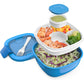 Bentgo Salad Container - 54 oz Bowl with 4-Compartment Toppings Tray, Dressing Container, Reusable Fork, BPA-Free Lunch Box for Meal Prep & Food Storage; Removable Bento Tray (Blush Marble)