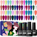 Buy now JODSONE 36 PCS Gel Nail Polish Set-32 Colors Gel Polish Kit Base Coat Glossy Matte and Glitter Top Coat Nail Polish Set Green Blue Red Pink Collection Gifts for Women gel color 05 at indiglob india