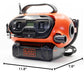 Buy now BLACK+DECKER Tire Inflator Portable Air Compressor, Air Pump for Inflatables, 3 Modes: Electric Outlet, 12V Car Adapter and Cordless 20V MAX, Battery Sold Separately (BDINF20C) at indiglob india