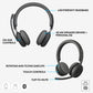 Buy now Logitech Zone 950 Premium Noise Canceling Headset with Hybrid ANC, Bluetooth, USB-C, USB-A, Certified for Zoom, Google Meet, Google Voice, and Fast Pair - Graphite at indiglob india