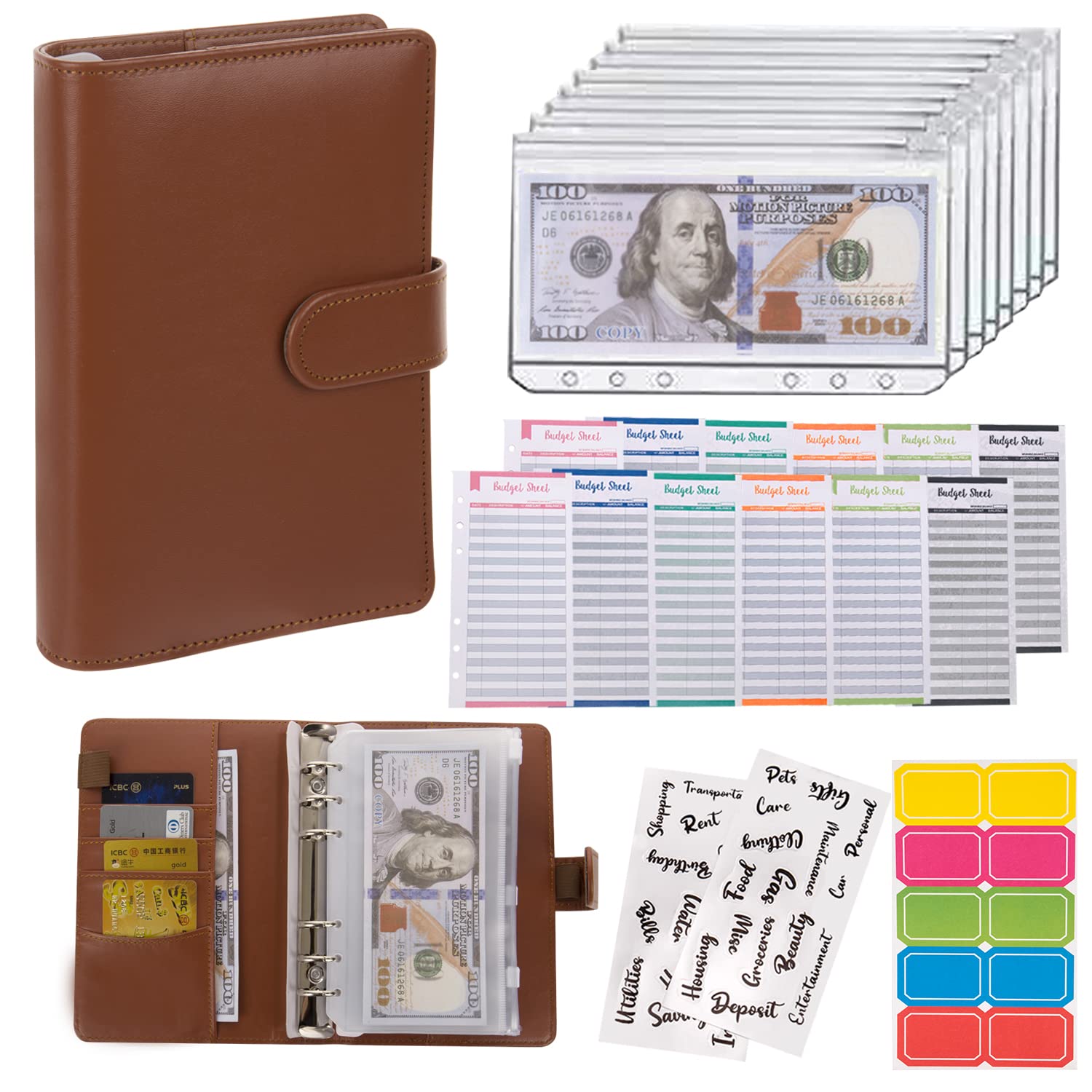 Buy now NICOOTHBudget Binder Cash Envelopes A6 Money Saving Binder with Zipper envelopes (Purple) at indiglob india