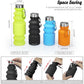 Nefeeko Collapsible Water Bottle, Reuseable BPA Free Silicone Foldable Water Bottles for Travel Gym Camping Hiking, Portable Leak Proof Sports Water Bottle with Carabiner