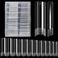 LIONVISON 504PCS No C Curve Clear Nail Tips for Acrylic Nails Professional, 3XL Extra Long Flat Tapered Square Nail Tips, 12 Sizes Half Cover Straight French Fake Nail Tips for Nail Salons Home