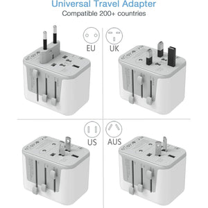 TESSAN Universal Travel Adapter, International Power Adapter 5.6A 28W 3 USB C 2 USB A Ports, Travel Worldwide Plug Adaptor, Outlet Wall Charger for Europe UK EU AUS (Type C/G/A/I)