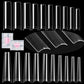 120Pcs Extra Long Nail Tips with Box,Clear XXL Straight Tapered Square Full Cover Tips, Press On False for Salons and DIY Art at Home(12 Sizes)