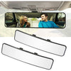 Kitbest Universal 11.4 Inch Clip On Rearview Mirror, Anti Glare Blue Tint Wide Angle Panoramic Car Rear View Mirror - Clear 2 Pack