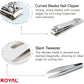 ROYAL [Made in Korea] Nose Hair Trimmer for Men Set, Birdie Set, with Nail Clippers and Tweezers, Manual, Battery-Free, Waterproof, Painless with Twelve Dual-Edged Blades, Patented Mechanism RET-4