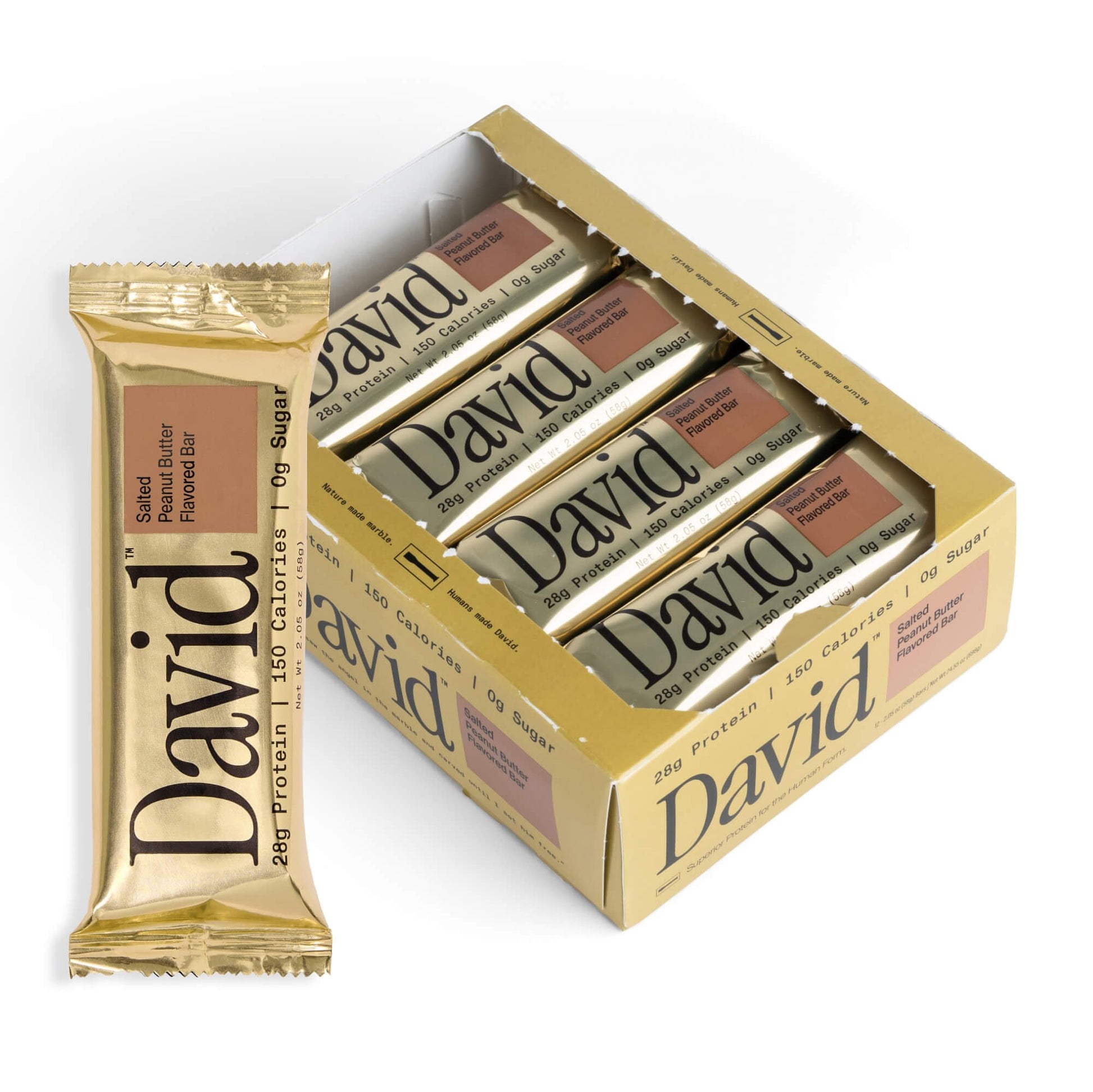 Buy now David High Protein Bars - 0g of Sugar, Low Carb, Gluten Free - 28g of Protein, 150 Calories - On-The-Go Snack - Chocolate Chip Cookie Dough Flavor, Pack of 12 at indiglob india