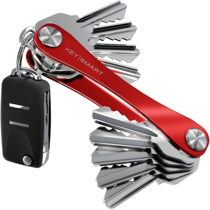 KEYSMART Key Holder for Keychain - Compact Key Organizer for Key Chain, Minimalist Clutter-Free EDC Keychains, Key Ring for Car Fobs Key Chains, Expandable (Up to 8 Keys, Black Flex)