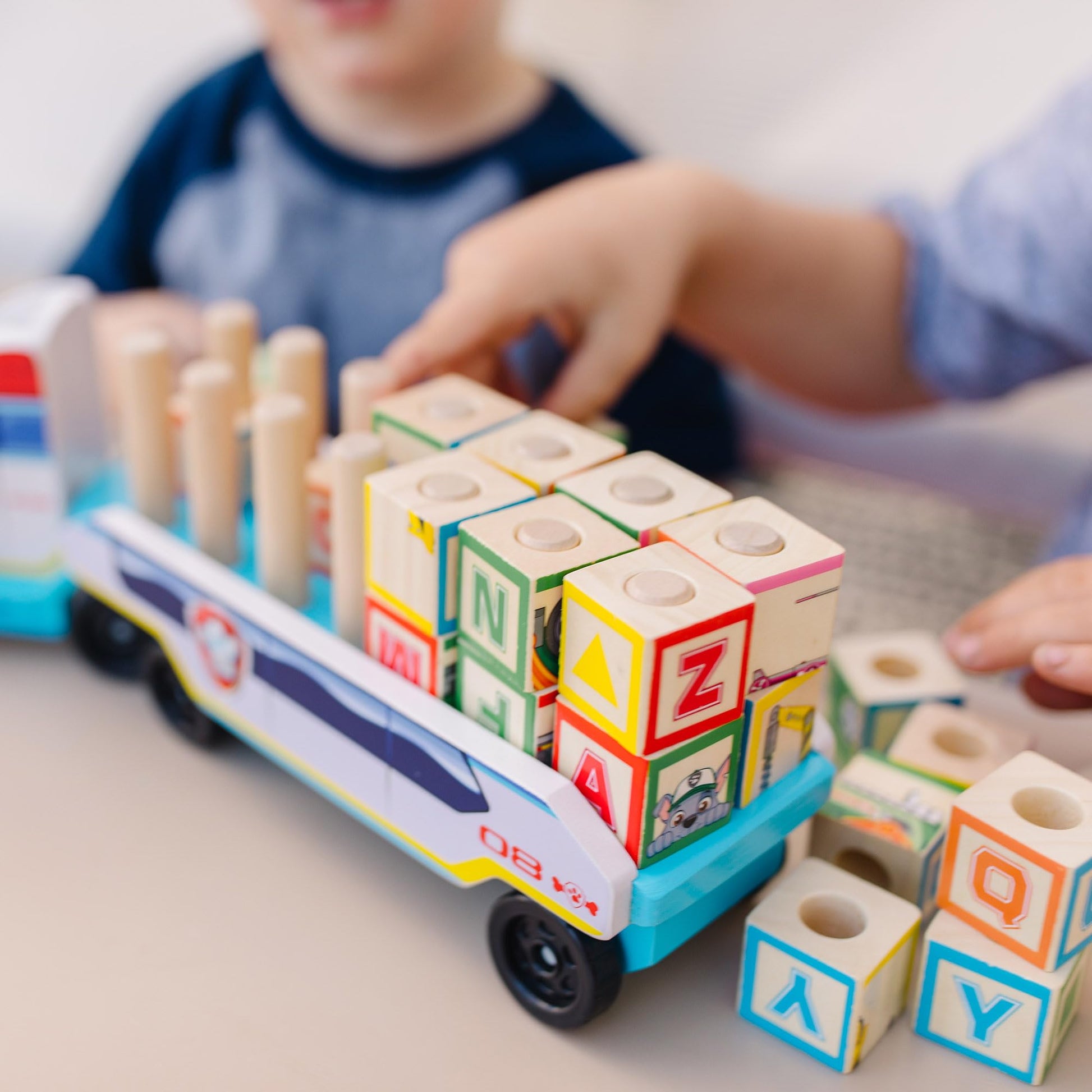 Buy now Melissa & Doug PAW Patrol Wooden ABC Block Truck (33 Pieces) at indiglob india