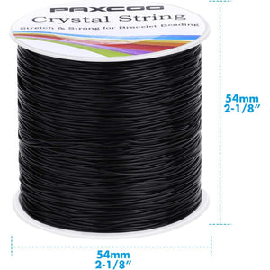 Paxcoo Stretchy String for Bracelets, 0.8 mm Black Elastic String Bracelet Cord Jewelry Bead Thread for Bracelets, Necklaces, Beading and Jewelry Making
