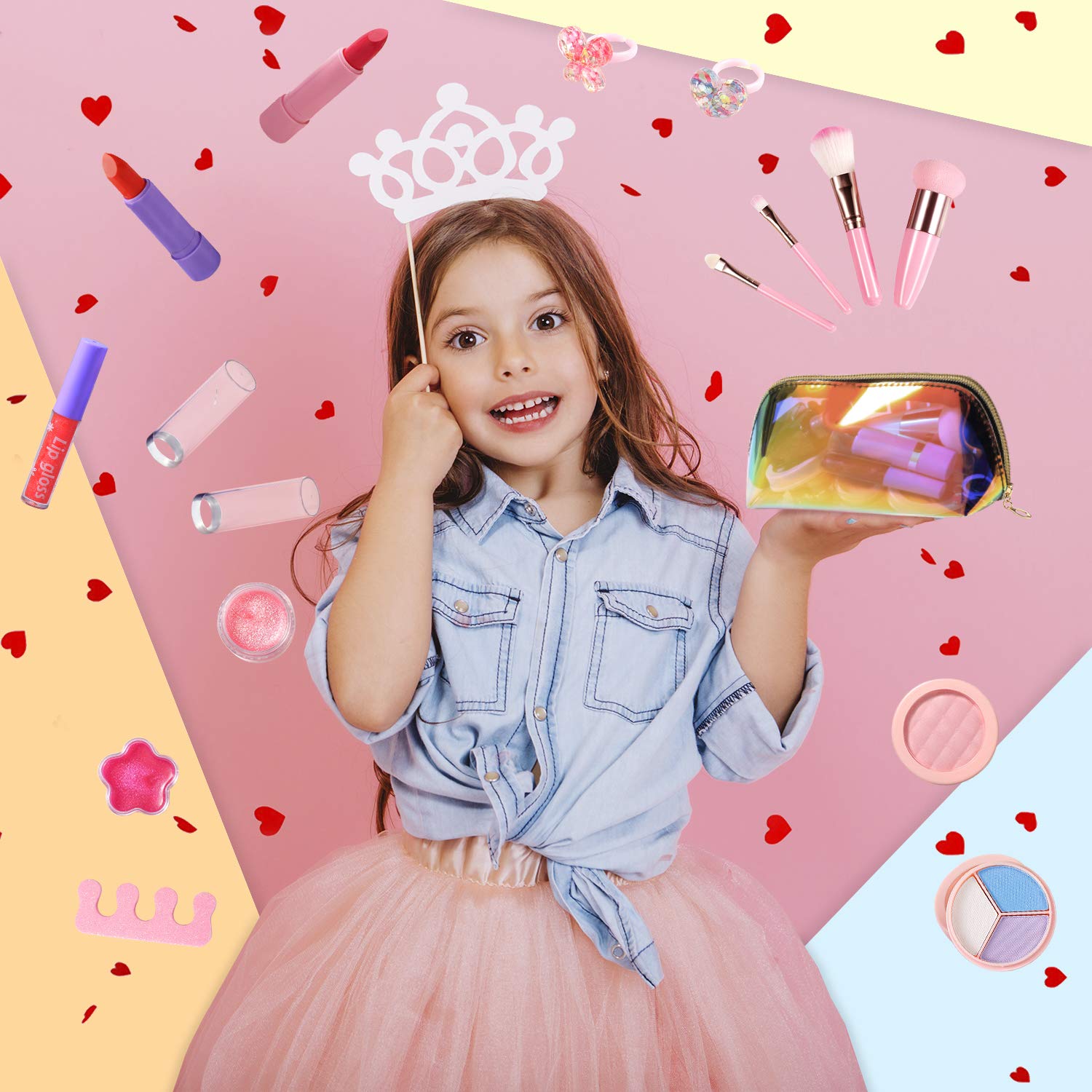 Buy now Biulotter Kids Makeup Kit for Girls Real Kids Cosmetics Make Up Set with Cute Cosmetic Bag, Washable Play Makeup for Little Girls at indiglob india