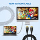 UCEC Short Coiled HDMI Cable, Short HDMI Cable 1 Foot-1.5 Foot(A to A), 4K@60Hz Ultra High Speed Supports for Monitor, Laptop, PC, Camera, Projector