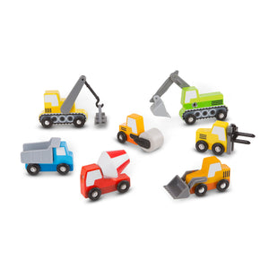 Buy now Melissa & Doug Wooden Construction Site Vehicles with Wooden Storage Tray (8 pcs) at indiglob india