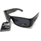 Buy now Locs Mens Hardcore Wrap Around Sunglasses with Bandana Print Inside, Black - Black Inside, Medium at indiglob india
