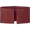 Bullz Genuine Nappa Cow Leather Thick Dual Credit Card ID Flap Quad Fold Large Bifold Mens Wallet Passcase RFID - Burgundy