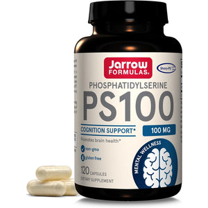 Jarrow Formulas® PS100 Phosphatidylserine, 100 mg, Dietary Supplement for Brain Health and Cognition Support, 120 Capsules, Up to a 120 Day Supply