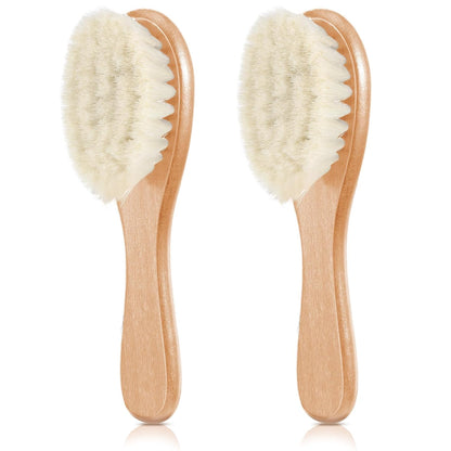 Shappy 2 Pieces Barber Fade Brush Men Beard Brush Neck Duster Cleaning Grooming Tool Soft Beard with Wooden Handle for Barber Hair Cutting Kits(Black, Red)