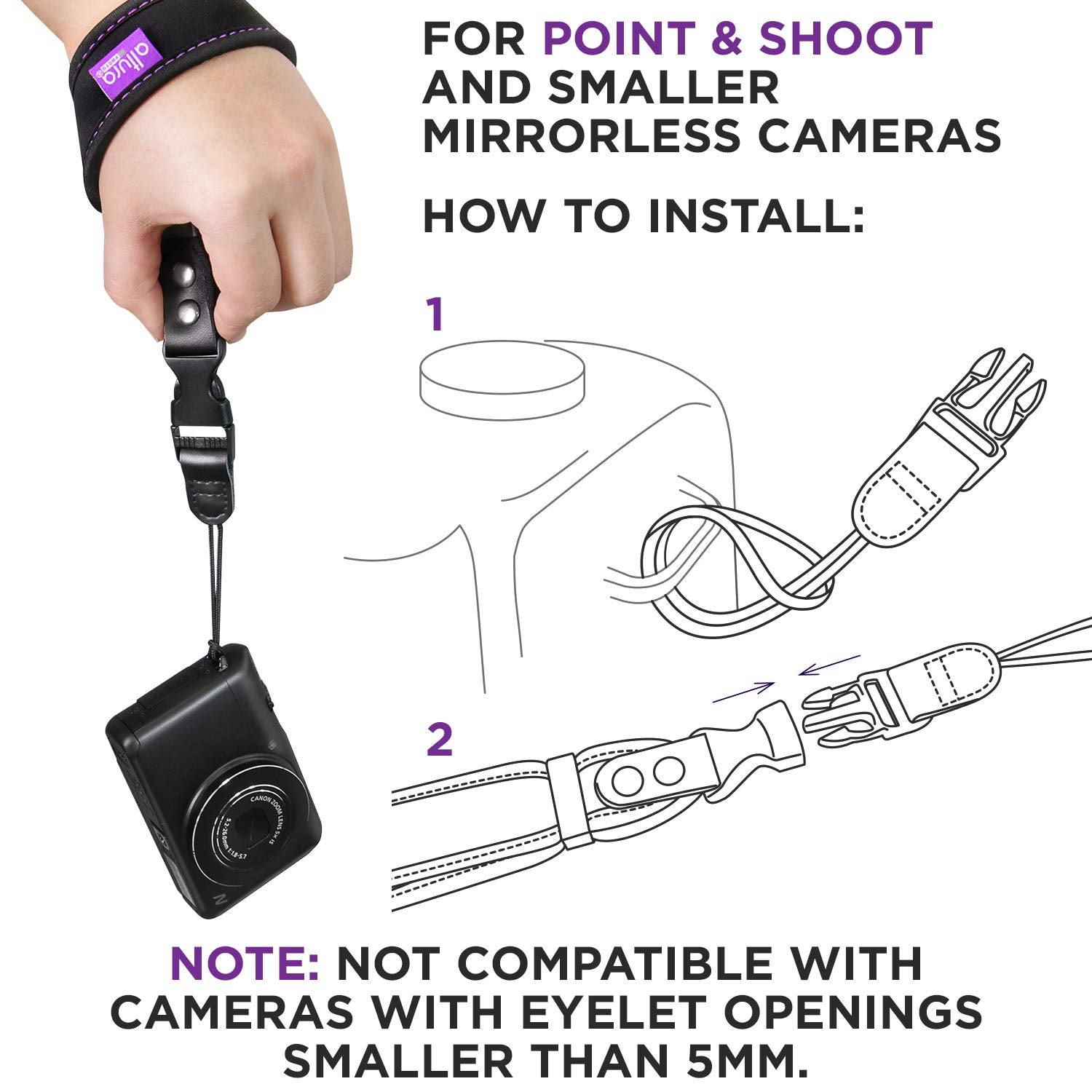 Buy now Camera Wrist Strap - Rapid Fire Heavy Duty Safety Wrist Strap by Altura Photo w/ 2 Alternate Connections for Use w/ Large DSLR or Mirrorless Cameras at indiglob india