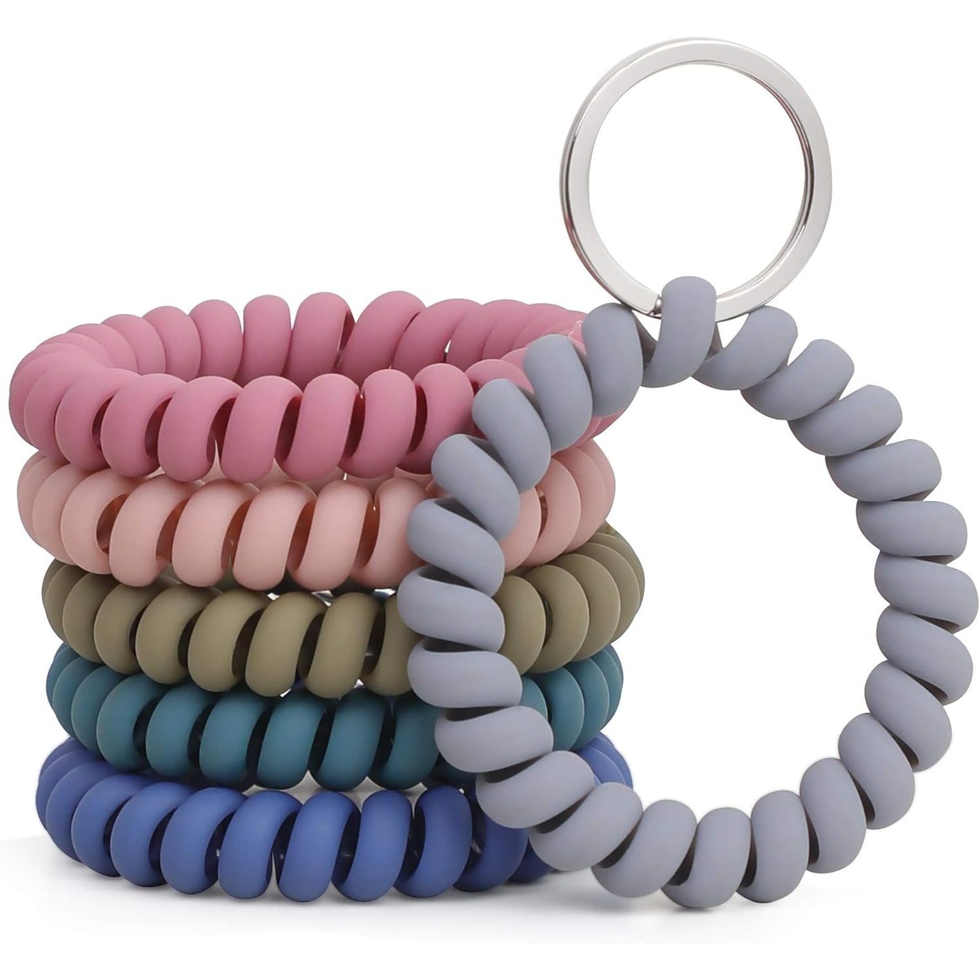 Buy now 6PCS Stretchable Wristband Wristlet Keychain Wrist Key Chain Wristlet,Spring Flexible Spiral Wrist Coil Wrist Key Holder Key Ring for Sauna Gym Pool ID Badge and Outdoor Sports at indiglob india