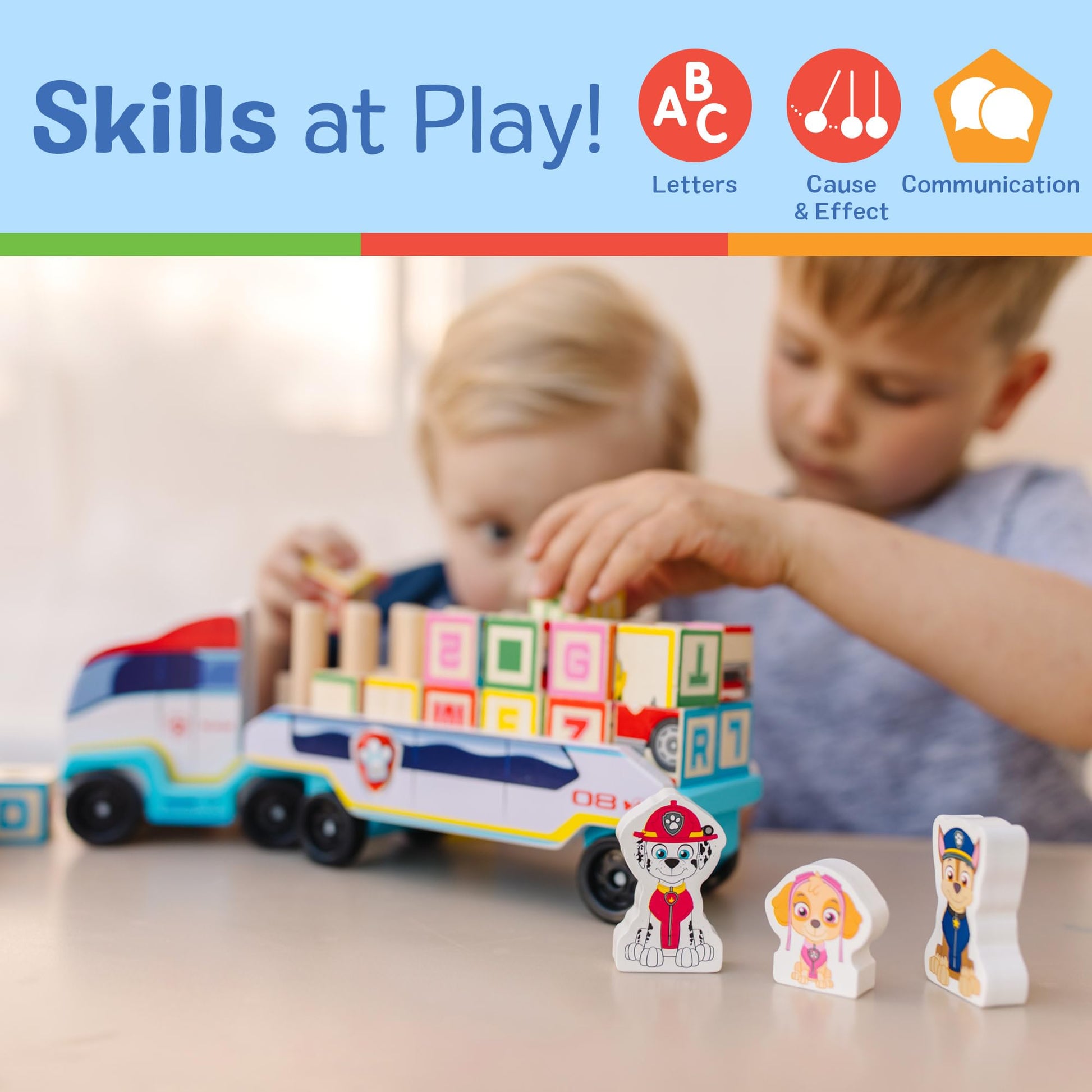 Buy now Melissa & Doug PAW Patrol Wooden ABC Block Truck (33 Pieces) at indiglob india