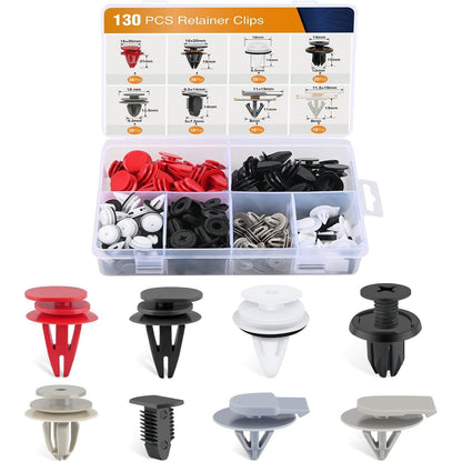 GOOACC Universal Plastic Fender Clips,200 Pcs Push Bumper Fastener Rivet Clips with 6 Size Auto Body Retainer Clips Bumpers,Car Fender Replacement for GM, Ford & Ch