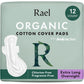 Rael Pads for Women, Organic Cotton Cover - Period Pads with Wings, Feminine Care, Sanitary Napkins, Heavy Absorbency, Unscented (Large, 24 Count)