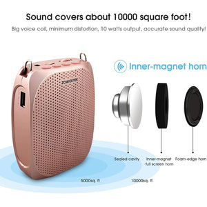 ZOWEETEK Voice Amplifier Microphone Headset for Teachers, Original Personal Voice Amplifier, Work of 12 hrs, Portable Speaker for Classroom, Speech, Tour Guide,Support MP3 Format Audio,Power Amplifier