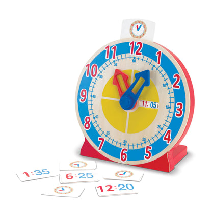 Buy now Melissa & Doug Turn & Tell Wooden Clock - Educational Toy with 12+ Reversible Time Cards at indiglob india
