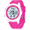 Beeasy Digital Watch Waterproof with Stopwatch Alarm Countdown Dual Time, Ultra-Thin Super Wide-Angle Display Digital Wrist Watches for Men Women - Pink