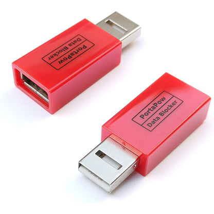 PortaPow USB Data Blocker (White 2 Pack) - Protect Against Juice Jacking