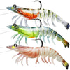TRUSCEND Pre-rigged Fishing Jig Lures for Freshwater and Saltwater, Innovative Super Durable TPE Bass Lures, Lifelike Shrimp Crayfish Swimbait, Weedless Lure for Crappie Trout Walleye, Keep Separately - A3-4.3"-0.75oz