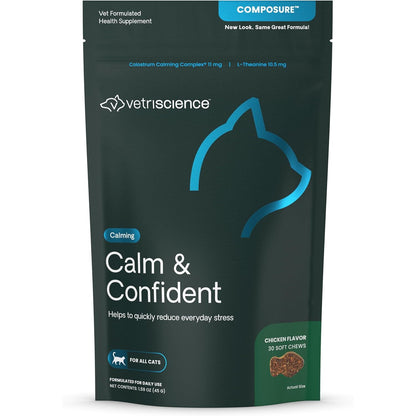 VetriScience Composure, Calming Formula for Cats, 30 Bite-Sized Chews