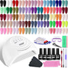 JODSONE 36 PCS Gel Nail Polish Set-32 Colors Gel Polish Kit Base Coat Glossy Matte and Glitter Top Coat Nail Polish Set Green Blue Red Pink Collection Gifts for Women - 60KIT 01