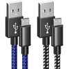 6amLifestyle PS4 Controller Charger Charging Cable, 2 Pack 10ft Extra Long Micro USB 2.0 Cable, Nylon Braided Cord, for PS4, PS4 Slim/Pro, Xbox One S/X Controller, Android Phones, Black+Blue - Black-Blue