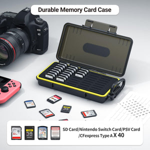 Buy now 40 Slots Durable Memory Card Case Holder Organizer Keeper Water-Resistant Protector for SD SDHC SDXC Cfexpress Type A Camera Memory Card for Sony PSV PS Vita for Nintendo Switch Game Cards Storage at indiglob india