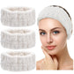 Chuangdi 3 Pieces Spa Headband for Women Facial Makeup Headband Soft Terry Cloth Hairband for Washing Face Mask Spa Shower Gifts(Dark Pink, Dark Blue, Milky-White)