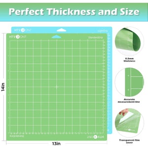 HTVRONT Variety Cutting Mat, 2 Pcs Cutting Mat 12x12 Compatible with Cricut Maker 3/Maker 4/Maker/Explore 3/4/Air 2/One Cutting Machine (LightGrip, StandardGrip), Cutting Mats Replacement Accessories